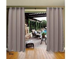 DREAM ART Outdoor wasserdichte Terrassenvorhänge Vorhang Baldachin Pavillon Privatsphäre Außenschatten/Jalousien Streifen, für Terrassentür Pergola, Cabana, Textil, grau, W54x L108