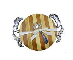 Hampton Nautisches y-67452 Crab Bamboo Schneidebrett mit Querstange 27,9 cm – Crab Küche Decor – Sea hausdekorationstilen