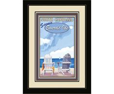Northwest Art Mall Emerald Isle, North Carolina Adirondack Stühle gerahmtes Wandbild Art von Künstler Joanne Kollman, 33 x 40,6 cm