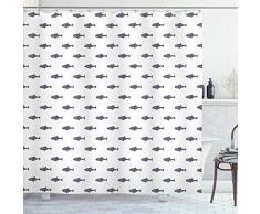 Abstrakt Vorhang für die Dusche von ambesonne, moderne Moderne geometrische Design mit Streifen wie Bold Grenzen in blau Tones, Stoff Badezimmer Decor Set mit Haken, multicolor, Textil, Multi 9, 69W x 84L