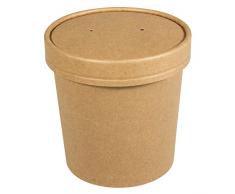 Rayher 68068000 Bio Papp-Becher mit Deckel, 300ml, 7,5x9cm, Lebensmitt