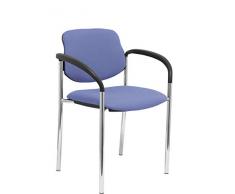 Piqueras Y Crespo (PIQU7) Fester Stuhl Villalgordo Bali hellblau Gehäuse Chrom mit Armen Büro, Einheitsgröße