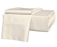 USA Betten begrenzten Zeitraum bieten massiv Muster 550 Fadenzahl Ägyptische Baumwolle 4-teilig-Bettlaken-Set passt Matratze Tiefe Taschen (Queen & Full, Farbe) Traditionell Queen Size Fits 15 Deep Pockets elfenbeinfarben