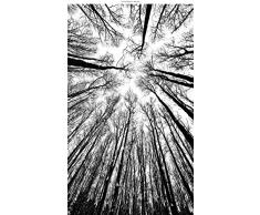 Windowpix Dekorative statische Fensterfolie, 45,7 x 76,2 cm, Tannenwald, Winterblick von unten, transparent, für Fensterscheiben geeignet, UV-Schutz, energiesparend