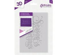 Gemini GEM-EF5-3D-SG Grüße Der Jahreszeit 3D Prägung Ordner 12.7 x 17.8 cm, Plastic, Transparent, 5 x 7-Inch