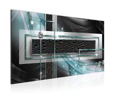 Bilder Abstrakt Wandbild 100 x 40 cm Vlies - Leinwand Bild XXL Format Wandbilder Wohnzimmer Wohnung Deko Kunstdrucke Blau 1 Teilig - MADE IN GERMANY - Fertig zum Aufhängen 021112b