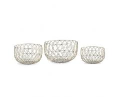 K&K Interiors 15496A Art Deco Drahtkörbe, Eisen, 3 Stück