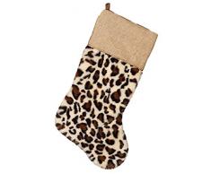 J-W&M JWM Weihnachtsstrumpf, Leopardenmuster beige