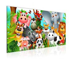 Bilder Kinderzimmer Tiere Wandbild Vlies - Leinwand Bild XXL Format Wandbilder Wohnzimmer Wohnung Deko Kunstdrucke Bunt 1 Teilig - MADE IN GERMANY - Fertig zum Aufhängen 014612a