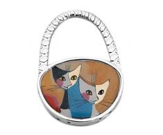 QTMY Karabinerhaken für Handtaschenaufhänger mit Strasssteinbesatz Katze