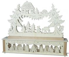 SchwibboLa KB 10-47 Erzgebirgischer Doppelt Beleuchteter Schwibbogen inklusive Erhöhung mit Zertifizierung, 52 x 42 cm 10-47