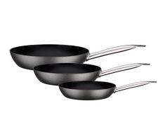 GSW 166652 Pfannen-Set Avanti 3-tlg, Karbonstahl, Edelstahl rostfrei, schwarz