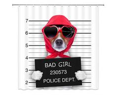 Funny Action Pet Cute Simple Creative Cool Persönlichkeit Dusche Vorhänge 180 cmx180 cm Nicht Moldy Polyester Wasserdicht Badezimmer Vorhang (mit Haken) Modern 70 x 70 inches Multi W4226