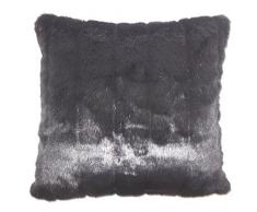 Das Kissen Collection p18flat-sf-groovedminkfur-black spurlos Überwurf, Webpelz Kissen, 45,7 x 45,7 cm