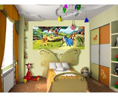 AG Design FTDh 0616 Winnie Puuh Disney, Papier Fototapete Kinderzimmer - 202x90 cm - 1 Teil, Papier, multicolor, 0,1 x 202 x 90 cm