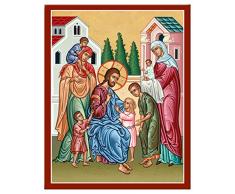Monastery Icons Jesu Christus und die Kinder Wandbild Icons Reproduktion, 7.8 x 10