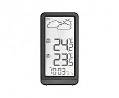 EMOS drahtlose Wetterstation mit Funkuhr, Innen-und Außentemperaturanzeige, Thermometer, LCD Display, 2xAAA