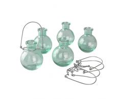 Ivy Lane Design Glasvase mit Aufhänger, 5 Stück, Mintgrün