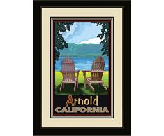 Northwest Art Mall jk-5125 mfgdm adcl Arnold California Adirondack Stühle Lake gerahmtes Wandbild Art von Künstler Joanne Kollman, 33 x 40,6 cm