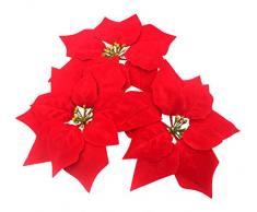 M2cbridge 24 Stück künstliche Weihnachtsblumen rote Weihnachtsstern Christbaumschmuck Ø 20,3 cm 2 Dutzend