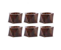 DII Serviettenringe Rustic Chic für Dinner Party Holz Set of 6 Dreiecksband