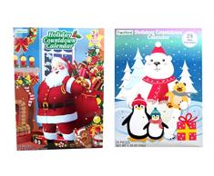 Needzo Adventskalender Weihnachtsmann mit Schokolade gefüllt mit Eisbär und Pinguin Adventskalender