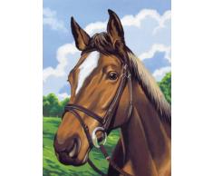 REEVES Malen nach Zahlen 8+Jahre, Tiere 30x23cm, 7 Farben, Motiv - Pferdeportrait