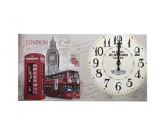 GMMH Wanduhr 60 cm Holz Küchenuhr Modern Paris London Landhaus Nostalgie