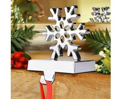 Hokic Kleiderbügel für Weihnachtsstrumpf, Schneeflocken-Design, Metall