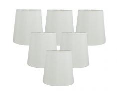 meriville Kronleuchter Lampenschirme, 4-Zoll von 12,7 cm von 12,7 cm, Wechselrahmen, Kunstseide, eierschalenfarben, 6er-Set