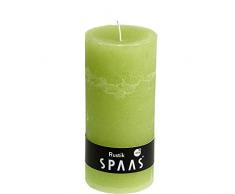 Spaas 8 Rustikale Stumpenkerzen ohne Duft, Paraffinwachs, Apfelgrün, D 70 mm x H 130 mm