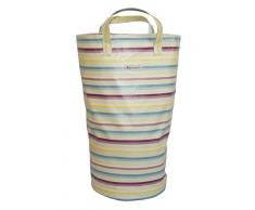 Duckydora Wäschekorb, Streifen, gelb, blau, pink Streifen