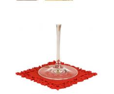 Mopec NA472 Untersetzer, Filz, rote Sterne, 10 x 10 cm, 6 Stück