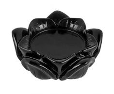 mookaitedecor Lotus Blume Kristall Kugelständer Teelichthalter Deko Heilstein für Zuhause Dekor schwarz