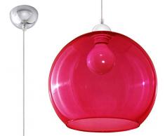 Sollux Lighting BALL Pendelleuchte, Glas, Rot, Chrome