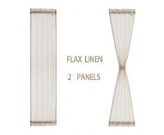 Fmfunctex Türvorhang, Leinenmischung Japanisch 25x72L |Sidelight Curtains Natur