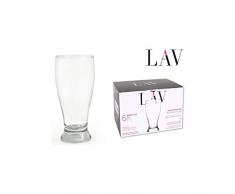La-V 6 x Set ArtCraft Bierkrug Glas 565 cc, 19 1/4 oz