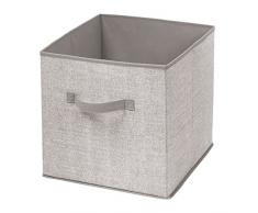 InterDesign Aldo Ordnungsbox für Spielzeug Oder Kleidung, GroÃe Aufbewahrungsbox mit Griff aus Polypropylen, Beige