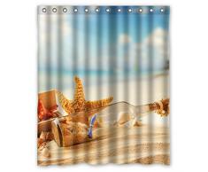 Strand Seestern Mediterraner Wishing Flasche Polyester-Wasserdicht-152,4 cm (W) X 182,9 cm (H) Dusche Vorhang und Haken