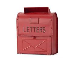 K&K Interiors 53499A Briefkasten zum Aufhängen, Vintage-Design, 15,5 cm, Rot