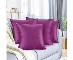 Nestl Bedding Kissenbezug-Set aus Mikrofaser, Samt Modern 4-22x22 Orchidee, Violett