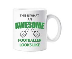 60 Second Makeover Limited 60SECMUG462 Tasse mit Aufschrift „60 Second Makeover This Is What An Awesome Footballer Looks Like“, Geschenk für Geburtstag, Weihnachten, keramik, weiß