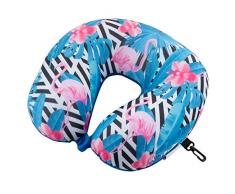 YINASI Nackenkissen, U-Form, Lesekissen, tragbar für Zuhause, Büro, Flugzeug, Zug, Auto blau