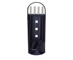 Metrox 99013 Kaminbesteck Brüssel (4-tlg, besteht aus Feuerhaken, Schaufel, Besen, Zange; aus Edelstahl, Maße 23x66x14,5 cm)