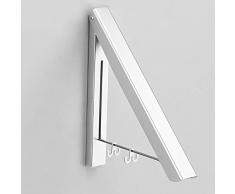 Uheng ausziehbarer Kleiderständer – wandmontierter faltbarer Kleiderbügel & Wäscheständer für Wäschezimmer, Schrank, Aufbewahrungsorganisation, Aluminium, für Badezimmer, Schlafzimmer, Balkon 1 Pack Clothes Rack