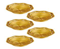 IMPRESSIVE CREATIONS Mittelgroße Servierschalen aus Kunststoff, silberfarben, wiederverwendbar, hochwertige Servierschale für Obst, Süßigkeiten, Vorspeisen, Vintage-Design für Küche, Party, Tafelaufsatz