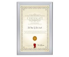 Silber Film Poster 27,9 x 43,2 cm, 3,2 cm Aluminium Profil, Frontlader zum Aufstecken, Wand montiert, Professional Serie