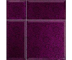 ALFA-CER Bisselglas Glasfliesen mit Schrägkante, Glas, Bordeaux Rot, Weinrot Metallic, 29.8 x 29.8 cm