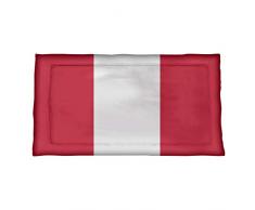 ArtVerse NFS New England Sofakissen mit Fußball-Streifen, Mikrofaser, 38 x 22, Rot und Weiß