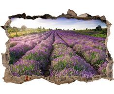 Pixxprint 3D_WD_2693_92x62 Lavendelfeld in der Provence Wanddurchbruch 3D Wandtattoo, Vinyl, bunt, 92 x 62 x 0,02 cm